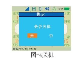 氣體檢測儀關機界面